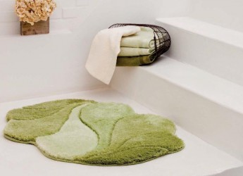 Коврик для ванной с вырезом зелёный